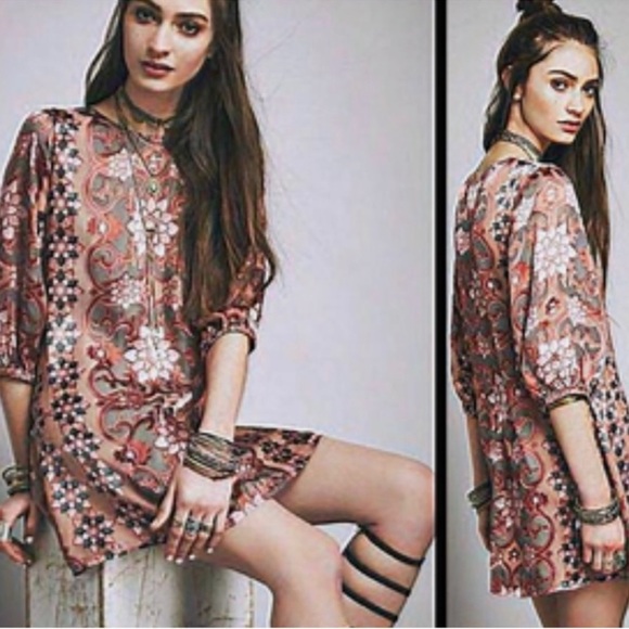 For Love & Lemons Silk Teresa Mini Dress Womens Small Pink Floral | F1933 - Picture 5 of 12